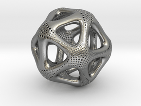 Perforated Twisted Icosahedron Type 1 in Natural Silver