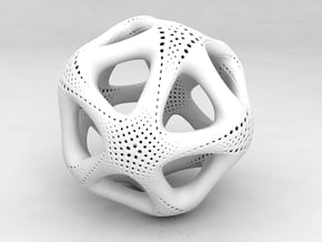 Perforated Twisted Icosahedron Type 1 in Tan Fine Detail Plastic