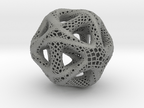 Perforated Twisted Icosahedron Type 2 in Gray PA12