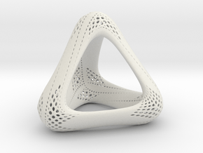 Perforated Tetrahedron  in White Natural Versatile Plastic