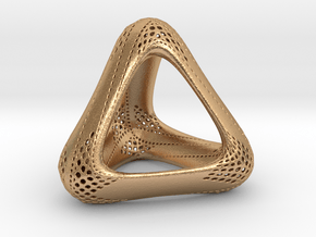 Perforated Tetrahedron  in Natural Bronze