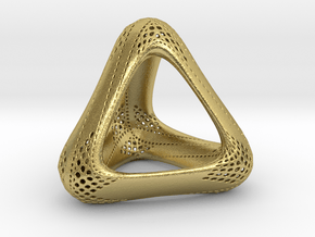 Perforated Tetrahedron  in Natural Brass