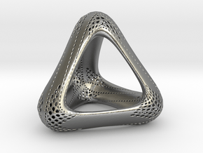 Perforated Tetrahedron  in Natural Silver