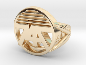 747 Ring size 6 in 14k Gold Plated Brass