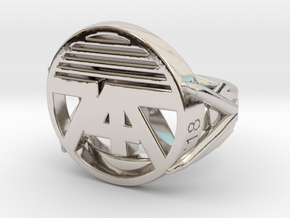 747 Ring size 7 in Rhodium Plated Brass