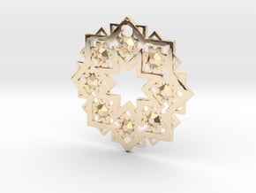 8O Arabesque Pendant in 14k Gold Plated Brass