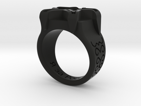 Russian Ring in Black Premium Versatile Plastic: Medium
