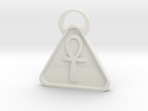 Pyramid Ankh in White Natural Versatile Plastic