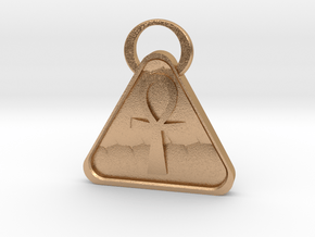 Pyramid Ankh in Natural Bronze