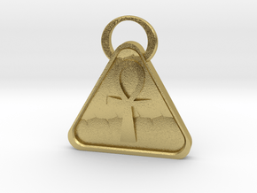 Pyramid Ankh in Natural Brass