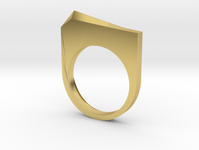 Faceted Pyramid Ring in Polished Brass: 6 / 51.5