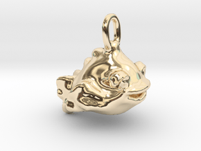 Happy Goldfish Pendant Charm in 14k Gold Plated Brass