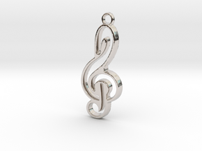 Negative space key note in Rhodium Plated Brass