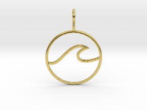 Wave Pendant in Polished Brass