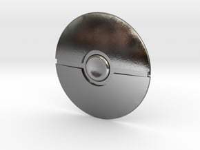 Poke Ball in Polished Silver