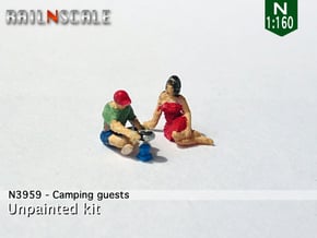 Camping guests and accessories - kit B (N 1:160) in Smoothest Fine Detail Plastic
