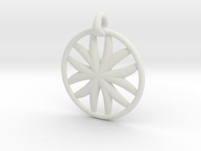 Flower of Life pendant type 1 in White Natural Versatile Plastic