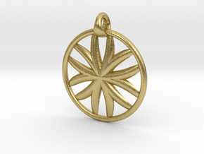 Flower of Life pendant type 1 in Natural Brass