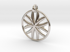 Flower of Life pendant type 1 in Rhodium Plated Brass