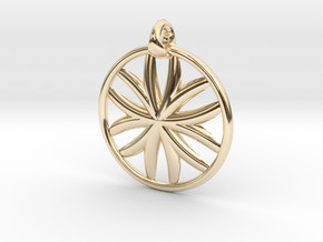 Flower of Life pendant type 1 in 14k Gold Plated Brass