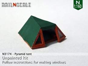 Pyramid tent (N 1:160) in Tan Fine Detail Plastic