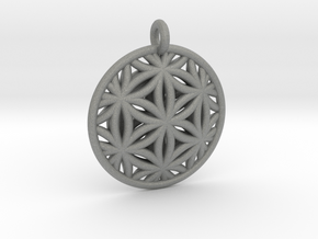 Flower of Life Pendant Type 2 in Gray PA12
