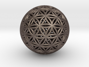 Shrink Wrapped Orb of life in Polished Bronzed-Silver Steel