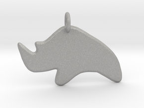  Minimalist Rhino Pendant in Aluminum