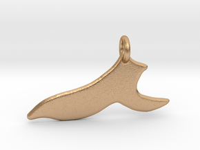Minimalist Whale Tail Pendant in Natural Bronze