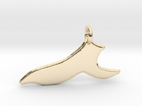 Minimalist Whale Tail Pendant in 14k Gold Plated Brass