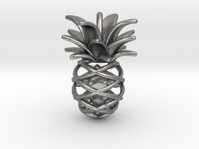 Pineapple Turtle Pendant in Natural Silver