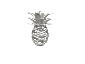 Pineapple Turtle Pendant in Polished Bronzed-Silver Steel