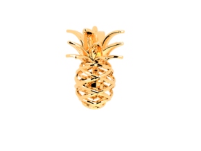 Pineapple Turtle Pendant in 18k Gold Plated Brass
