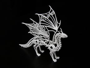 Hollow Butterfly Dragon in White Natural Versatile Plastic