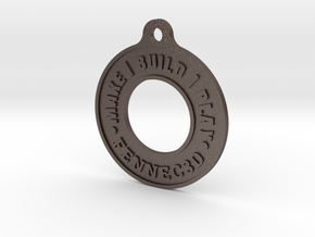 Make Build Play Fennec3D bag tag / keychain / keyr in Polished Bronzed-Silver Steel