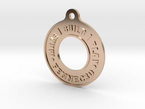 Make Build Play Fennec3D bag tag / keychain / keyr in 14k Rose Gold Plated Brass