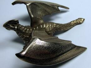 Inquisitive Dragon in Polished Bronzed Silver Steel