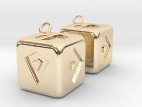 Lucky Sabacc Dice in 14k Gold Plated Brass