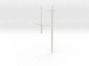 1/3rd Scale Zweihander Sword in White Natural Versatile Plastic