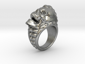 skull ring size 10.5 in Natural Silver