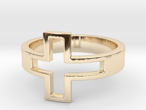 Cross Ring Size 7 in 14K Yellow Gold