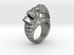 skull-ring-size 9 in Natural Silver