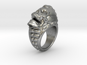 skull-ring-size 8.5 in Natural Silver