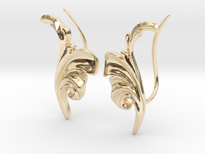 Acanthus Leaf Ear Climber in 14k Gold Plated Brass