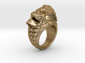 skull-ring-size 8.0 in Polished Gold Steel