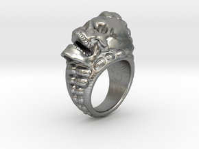 skull-ring-size 8.0 in Natural Silver