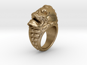 skull-ring-size 7.5 in Polished Gold Steel