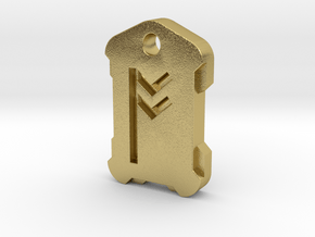 Nordic Rune Letter O in Natural Brass