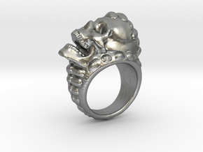 skull-ring-size 7 in Natural Silver