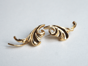 Acanthus Leaf Ear Climber in Polished Brass